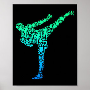 Kickboxen Kickboxer Karate Kinder Jungen Männer  Poster
