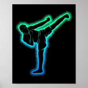 Kickboxen Kickboxer Karate Taekwondo Kinder Jungen Poster