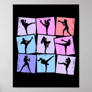 Kickboxen Kickboxer Muay Thai Mädchen Frauen Kinde Poster