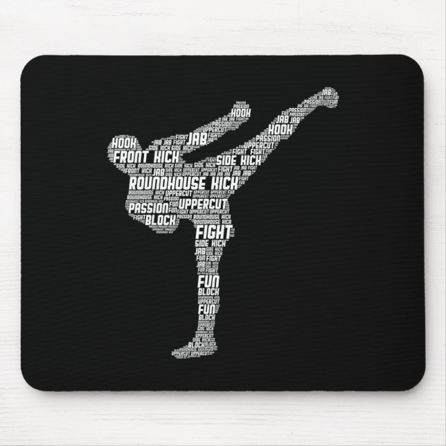Kickboxen Kickboxer Taekwondo Karate Kinder Junge Mousepad (Vorne)