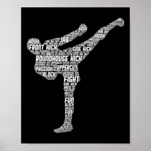 Kickboxen Kickboxer Taekwondo Karate Kinder Junge Poster