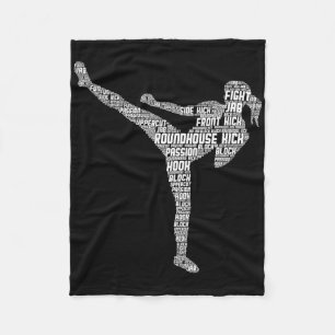 Kickboxen Kickboxer Taekwondo Karate Mädchen Fraue Fleecedecke