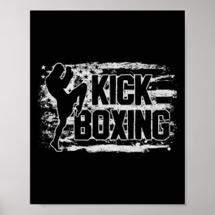 Kickboxen Kickboxer USA Amerikanische Flagge Gesch Poster