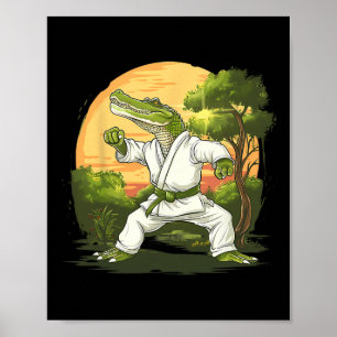 Kickboxen Krokodil Taekwondo Karate Mma Lustig Ma Poster