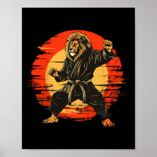 Kickboxen Löwe Taekwondo Mma Judo Kunstwerk Martia Poster