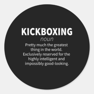 Kickboxen Lustige Definition Kickboxer Fitness-Ges Runder Aufkleber