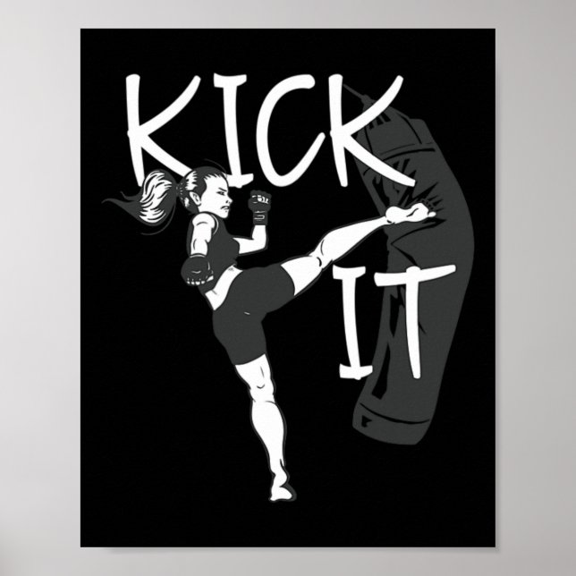 Kickboxen Mädchen Kick es  Poster (Vorne)