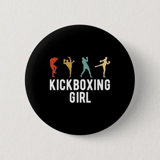 Kickboxen Mädchen Kickboxer  Button (Vorderseite)