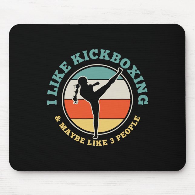 Kickboxen Mädchen Kickboxer Martial Arts Lustiges  Mousepad (Vorne)