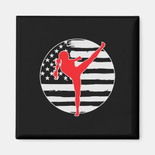Kickboxen Mädchen USA Flagge 4. Juli Magnet