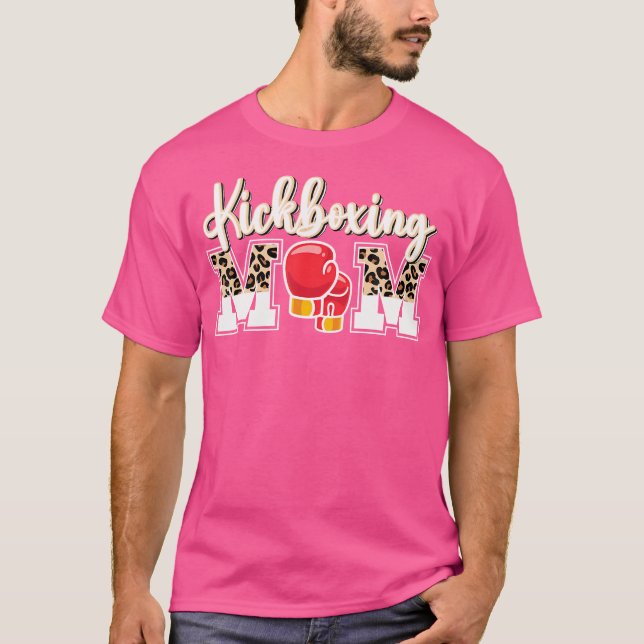 Kickboxen-Mama einer Kickboxer-Mutter Leopard-Kick T-Shirt (Vorderseite)