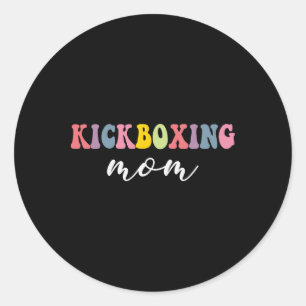 Kickboxen-Mama Lustig Stylisch Kampfsportliebhaber Runder Aufkleber