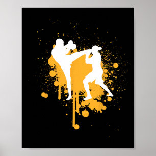 Kickboxen Martial Arts Boxen Mma Sparring Kämpfer Poster