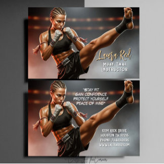 Kickboxen Martial Arts Muay Thai Trainer Visitenkarte