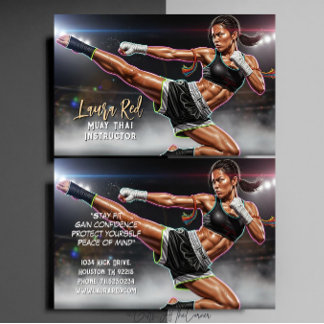 Kickboxen Martial Arts Muay Thai Trainer Visitenkarte