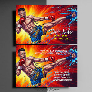 Kickboxen Martial Arts Muay Thai Trainer Visitenkarte