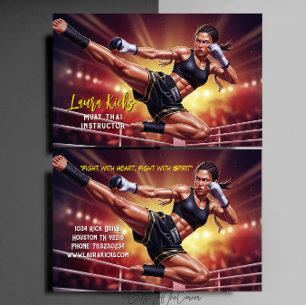 Kickboxen Martial Arts Muay Thai Trainer  Visitenkarte
