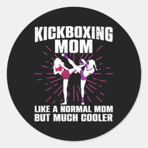 Kickboxen-Mutter-Kunst für Mutter Frauen Kickboxer Runder Aufkleber