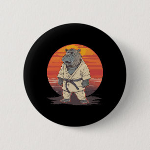 Kickboxen Nilpferd Kampfsport Karate Jiu-Jitsu Mma Button