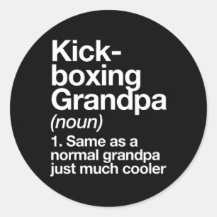 Kickboxen Opa Definition Lustig Sport Martial Runder Aufkleber