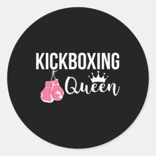 Kickboxen Queen Fitness Gym Motivational Runder Aufkleber
