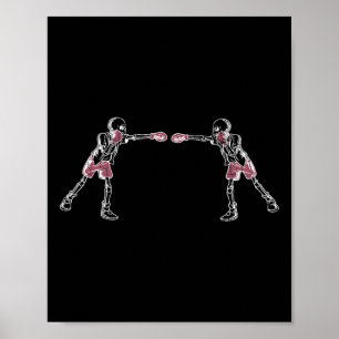 Kickboxen Skelett Lustiger Kick Boxer Boxen Grafik Poster