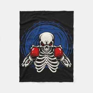 Kickboxen Skelett Lustiger Kickboxer Boxen _1 Fleecedecke