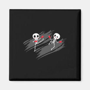 Kickboxen Skelett Lustiger Kickboxer Boxen _2 Magnet