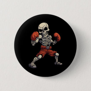 Kickboxen Skelett Lustiger Kickboxer Boxen Button