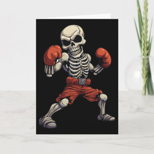Kickboxen Skelett Lustiger Kickboxer Boxen Karte