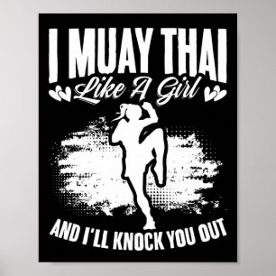Kickboxen Thailand Mma Thai Boxen Muay Thai Mädche Poster