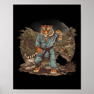 Kickboxen Tiger Pagode Tempel Kampfsport Karate Poster