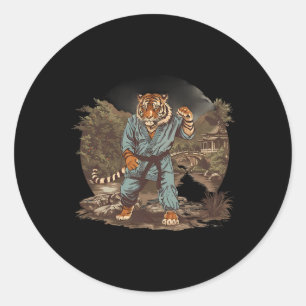 Kickboxen Tiger Pagode Tempel Kampfsport Karate Runder Aufkleber