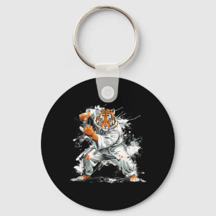 Kickboxen Tiger Wasserfarbe Kampfsport Karate Schlüsselanhänger