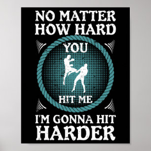Kickboxen trifft härter Gym Training Poster