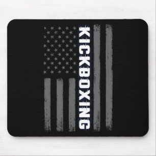 Kickboxen USA Amerikanische Flagge Geschenk Kampfs Mousepad