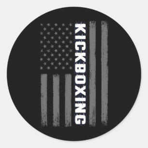 Kickboxen USA Amerikanische Flagge Geschenk Kampfs Runder Aufkleber