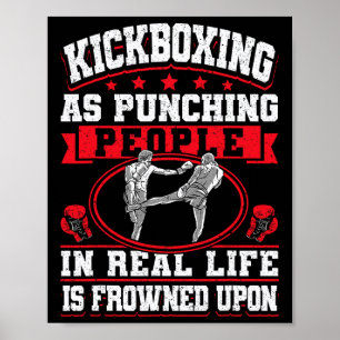 Kickboxen Vintage Kickboxen als Leute schlagen Poster