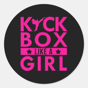 Kickboxen wie ein Mädchen Kampfsport Kickboxen Kar Runder Aufkleber
