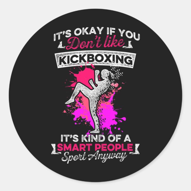 Kickboxen wie Kickbox-Training  Runder Aufkleber (Vorderseite)