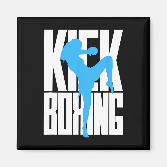 Kickboxendes Mädchen in Ausbildung Magnet (Vorne)