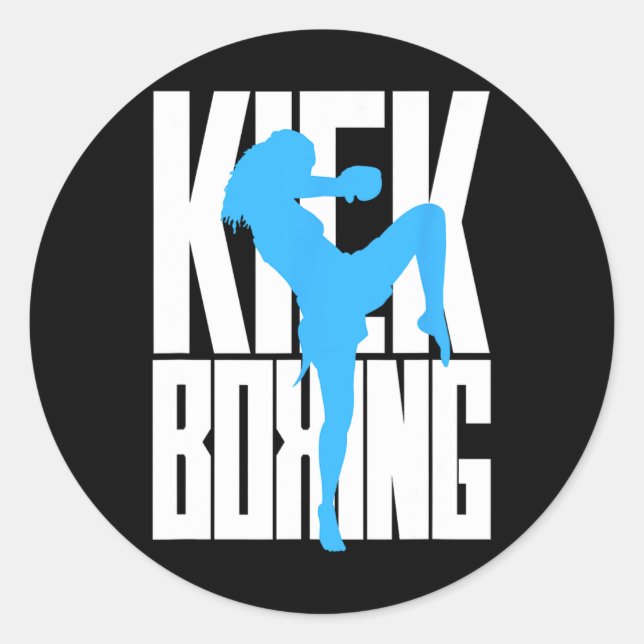 Kickboxendes Mädchen in Ausbildung Runder Aufkleber (Vorderseite)