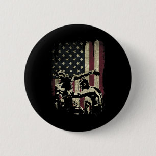 Kickboxer auf amerikanischer Flagge Patrioten _1 Button