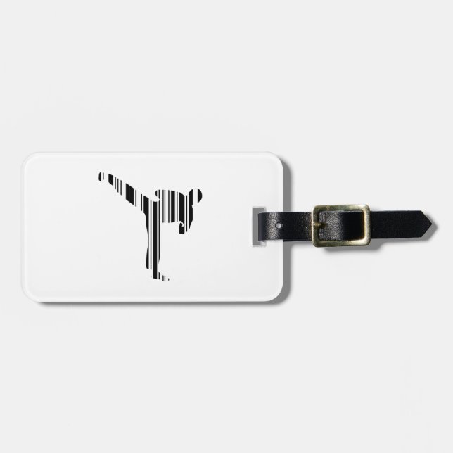 KICKBOXER BAR CODE-Kick-Boxing-Barcode-Muster Gepäckanhänger (Vorderseite horizontal)