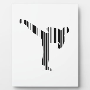 KICKBOXER BAR CODE Kickboxen Barcode-Muster Fotoplatte