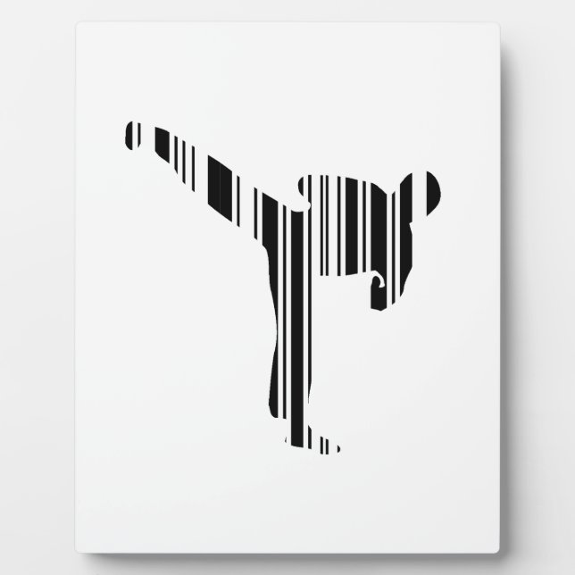 KICKBOXER BAR CODE-Kickboxing Strichcode-Muster Fotoplatte (Vorderseite)