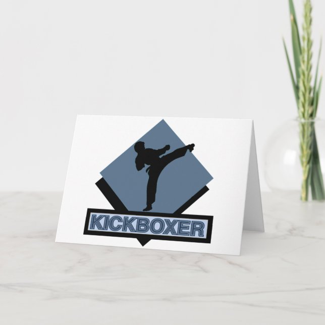 Kickboxer blauer Diamant Feiertagskarte (Vorderseite)