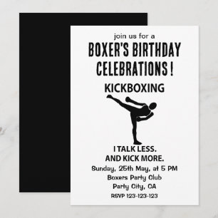 Kickboxer Boxer Geburtstag Kickboxing Einladung