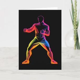Kickboxer Cartoon-Stil Kickboxer Savate  Karte