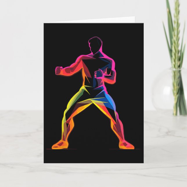 Kickboxer Cartoon-Stil Kickboxer Savate  Karte (Vorderseite)